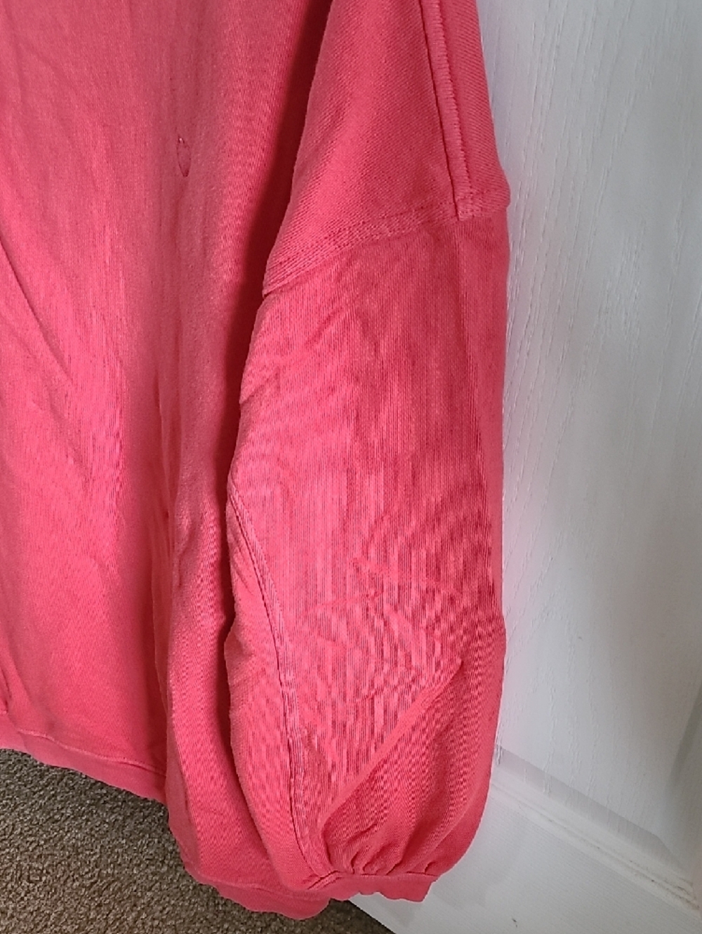 aerie Red Crewneck Sweatshirt with Subtle Heart Detail - Picture 6 of 7